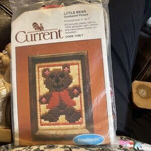 Vintage Current "Little Bear" Quickpoint Picture Needlepoint Kit 5"X7" 7156-7